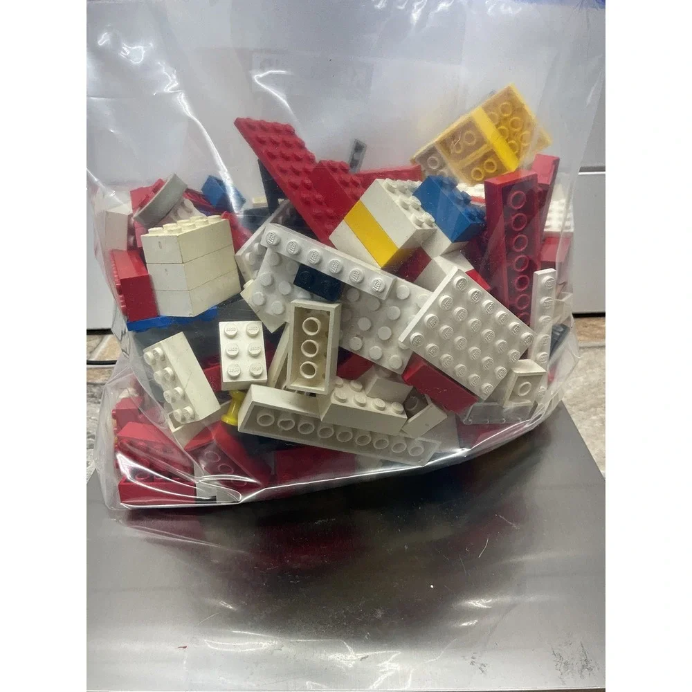 LEGO Bulk Mixed Lot 1lb 14.5oz Bricks Plates Wheels Legoland Vintage Pieces 1970